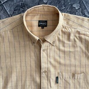 LE CHAMEAU Men's Checkered Shirt Preppy Office Business Casual Coastal Cottage